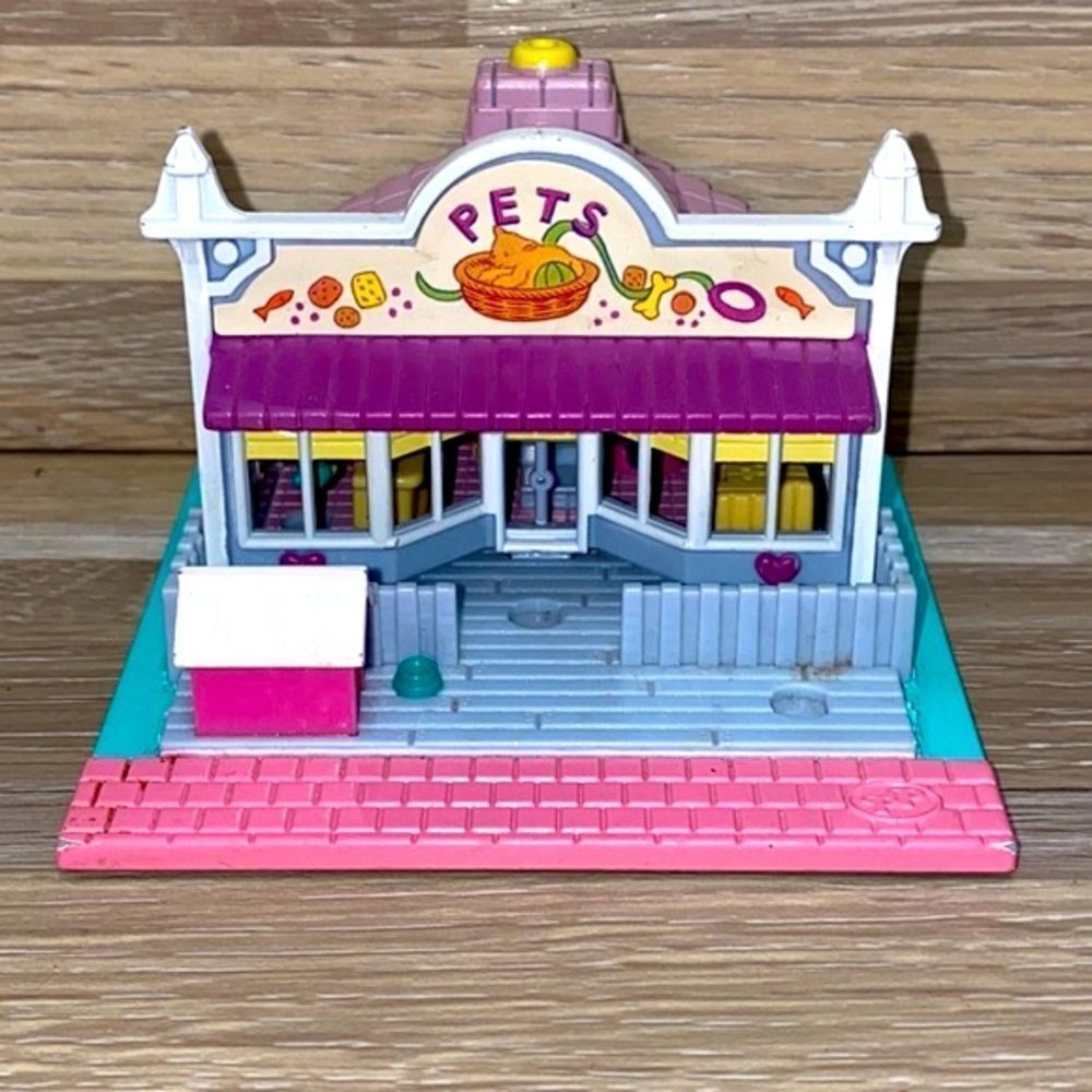Polly Pocket Pet Shop 90s vintage blue bird Playset pop up art 90s kids gold 🥰